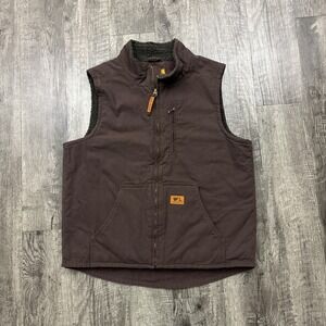 Wells Lamont Sherpa Lined Canvas Dark Brown Workwear Vest M